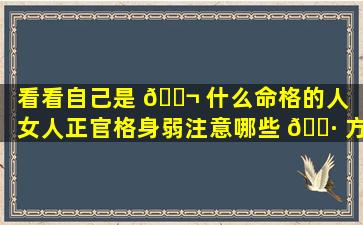 看看自己是 🐬 什么命格的人（女人正官格身弱注意哪些 🌷 方面）